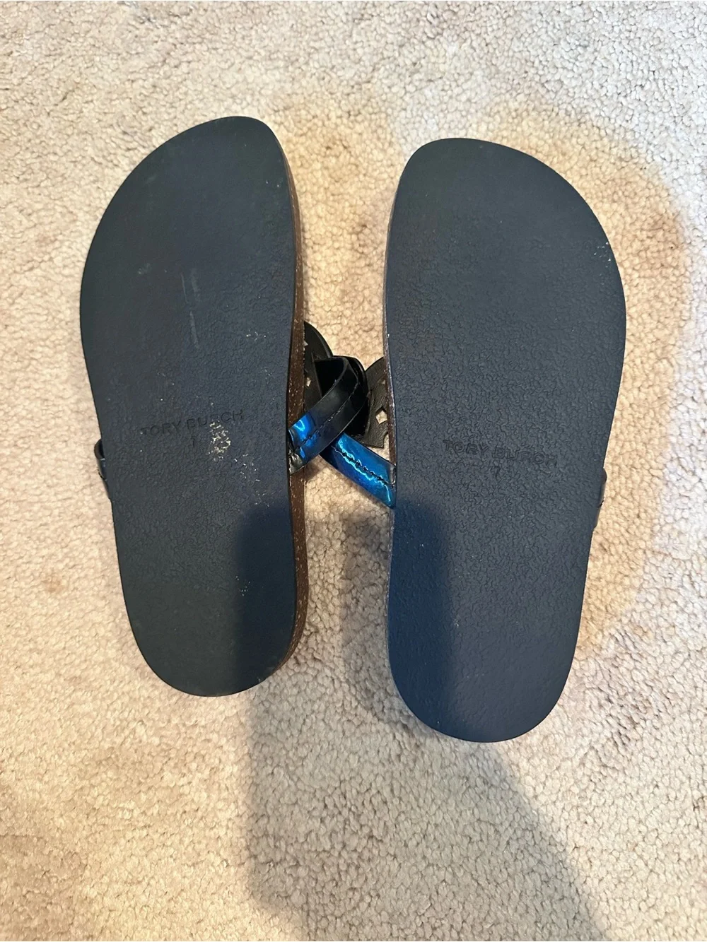 Tory Burch Black Patent Miller Sandals